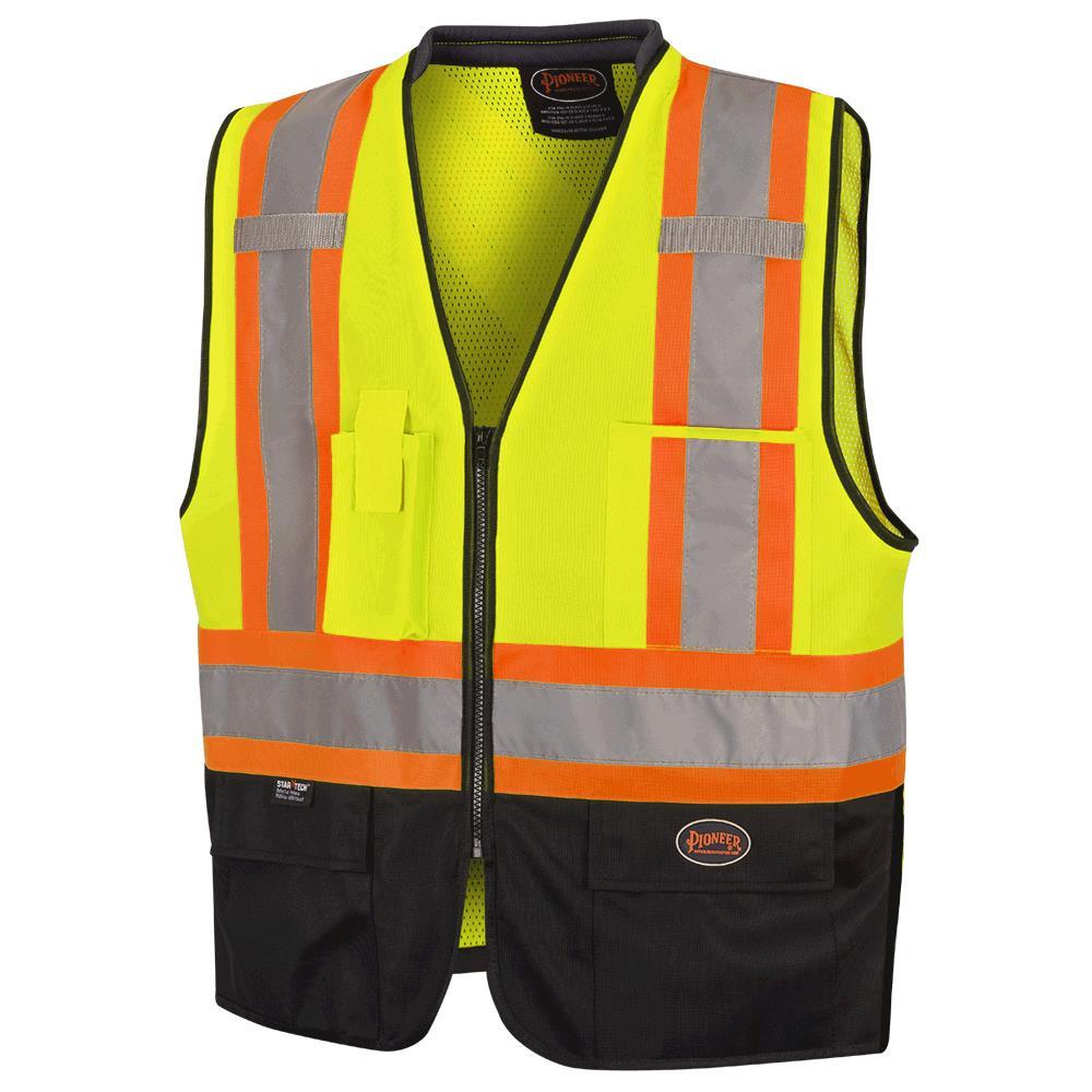 Zip Front Safety Vests - Multi Pockets