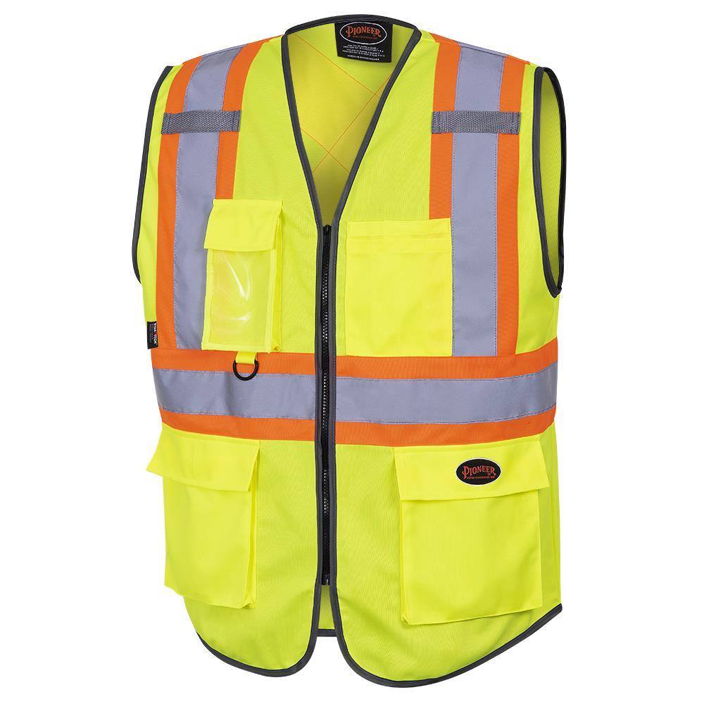 Zip Front Safety Vests - Multi Pockets