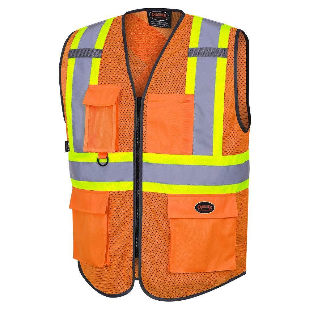 Zip Front Safety Vests - Multi Pockets