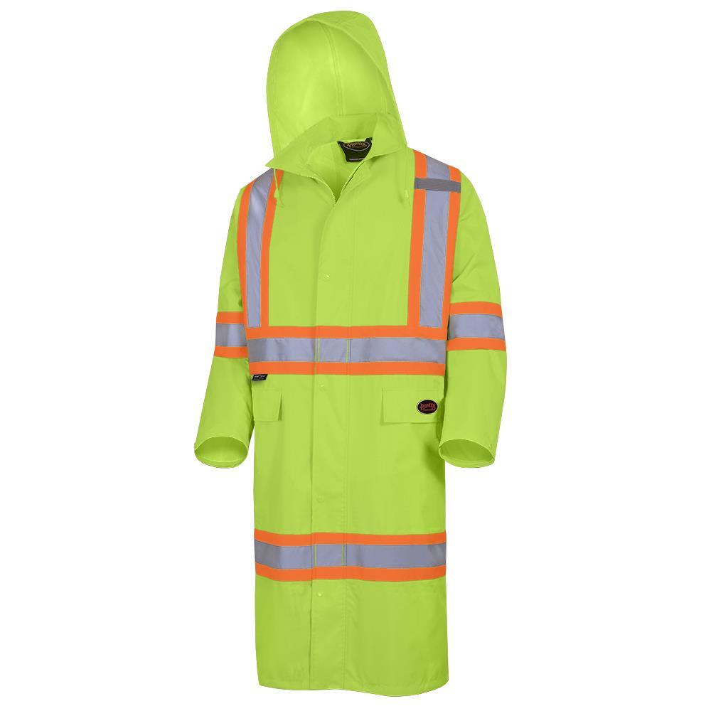 &#34;The Rock&#34; Hi-Vis Safety Rainwear Long Coats