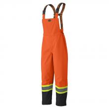 Pioneer V1200450-XL - Hi-Vis Waterproof Safety Bib Pants - 300D Ripstop PU Coated Polyester - Lined