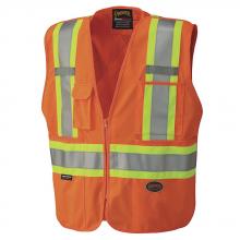 Pioneer V1021150-XS - Tear-Away Mesh Back Zip Front Safety Vests - Tricot Polyester