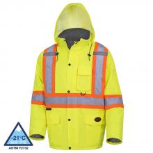 Pioneer V1150160-XL - Waterproof Quilted Safety Parkas - 300D Polyurethane Coated Oxford Polyester