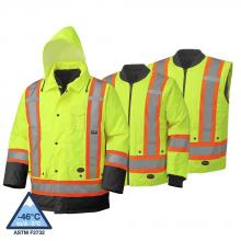 Pioneer V1120161-XXS - Hi-Vis Waterproof 7-in-1 Safety Parkas