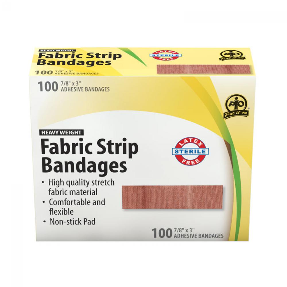 Fabric Strip Bandage, 7.5 x 2.2cm, 100/Box