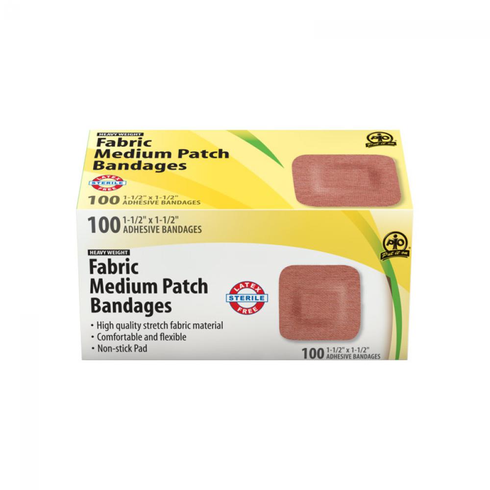 Fabric Patch Bandage, Medium, 3.75 x 3.75cm, 100/Box