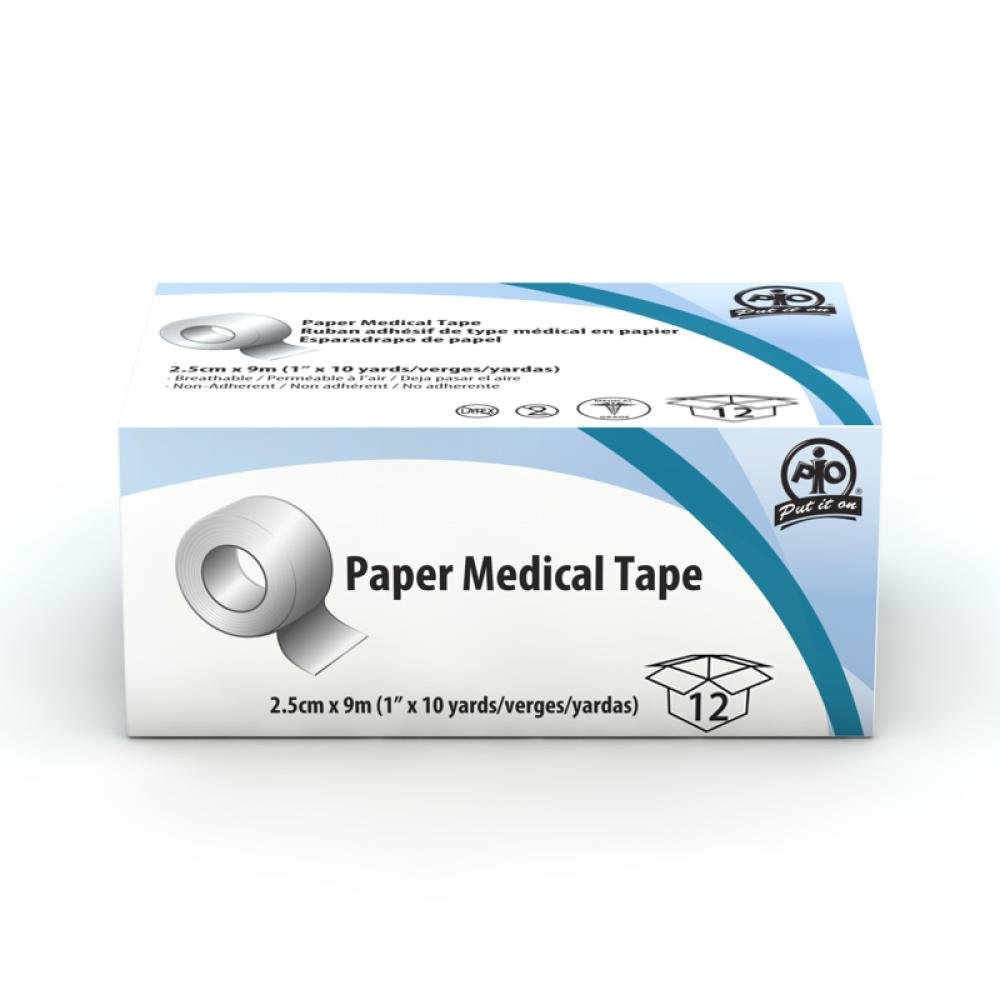 Paper Medical Tape, 2.5cm x 9m, 12 Rolls/Box