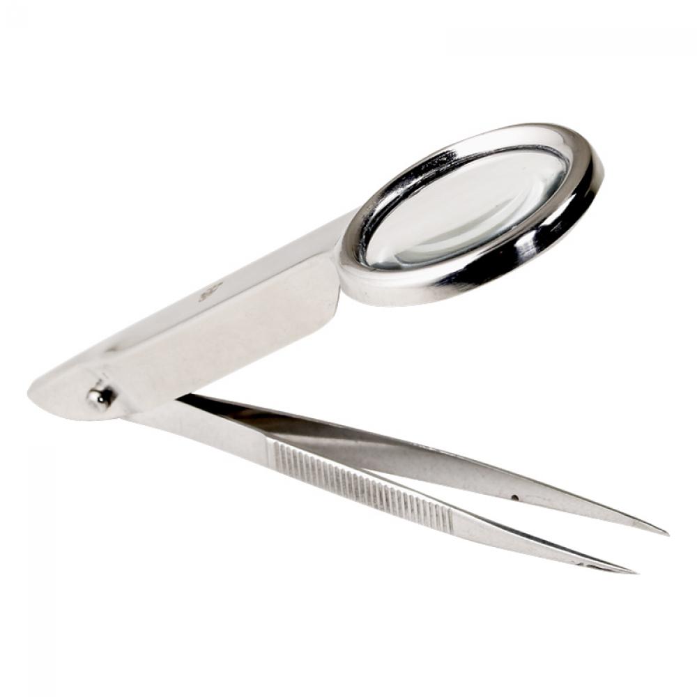 Splinter Forceps with Mag. Glass, 7.5cm