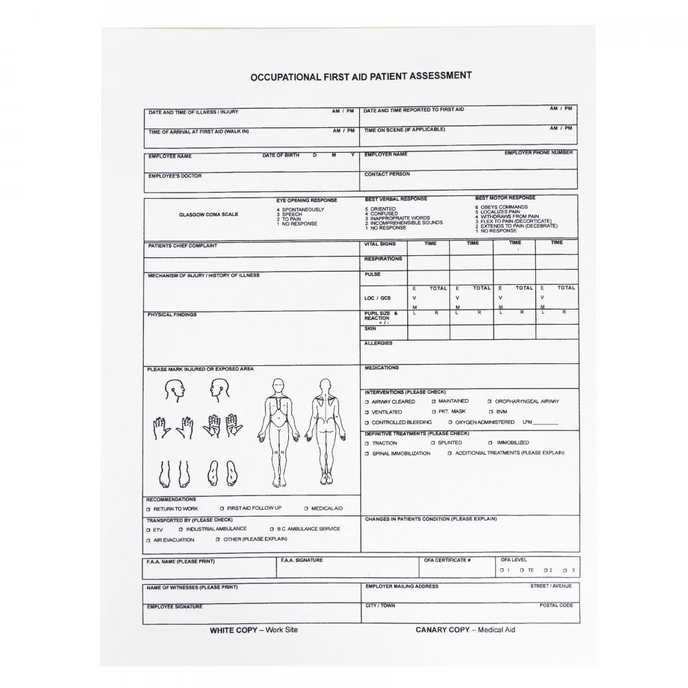 Patient Assessment Chart