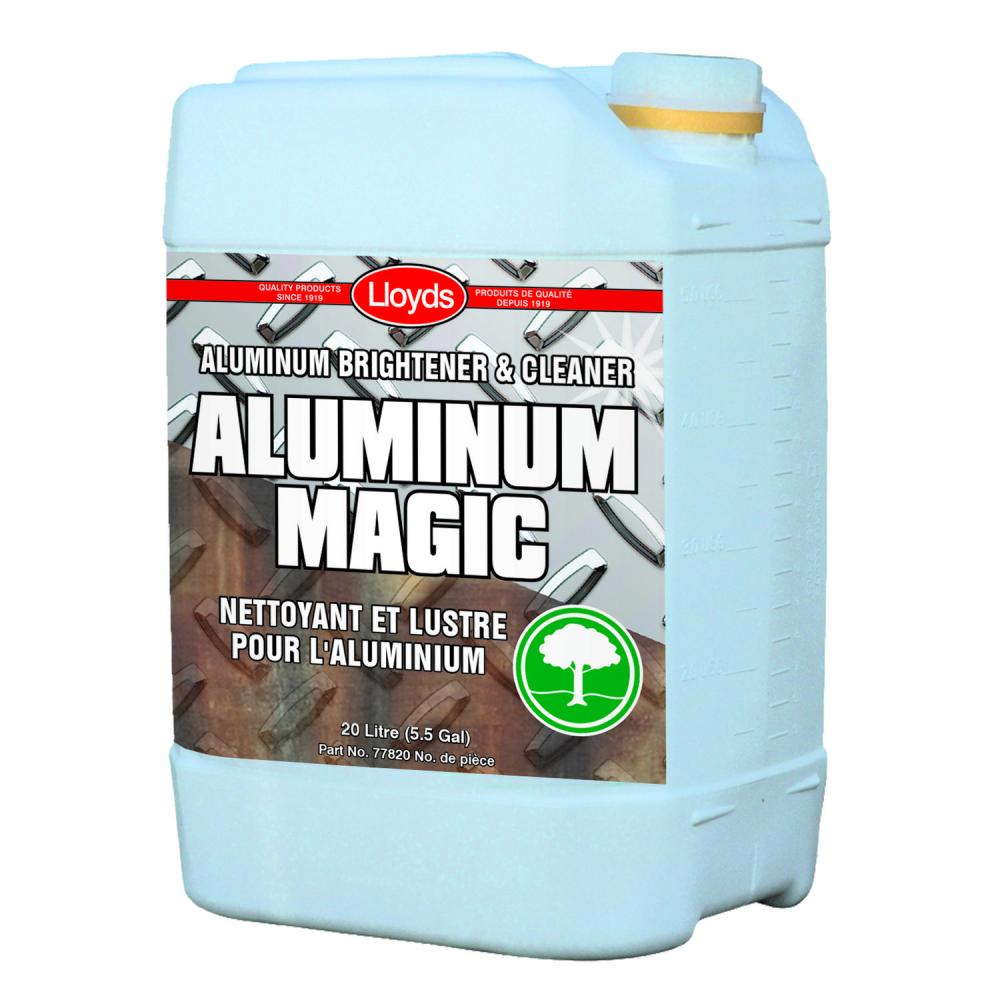 Aluminum brightener and cleaner - restores aluminum to bright white bare aluminum